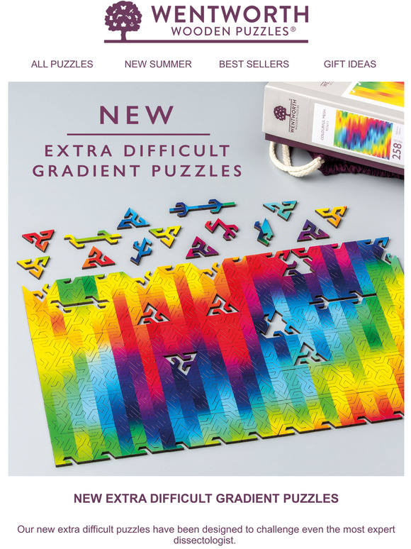 Wentworth Wooden Puzzles NEW Extra Difficult Gradient Puzzles Milled