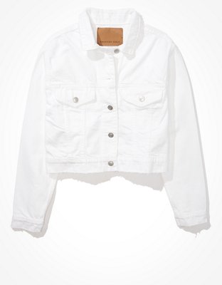 american eagle white denim jacket
