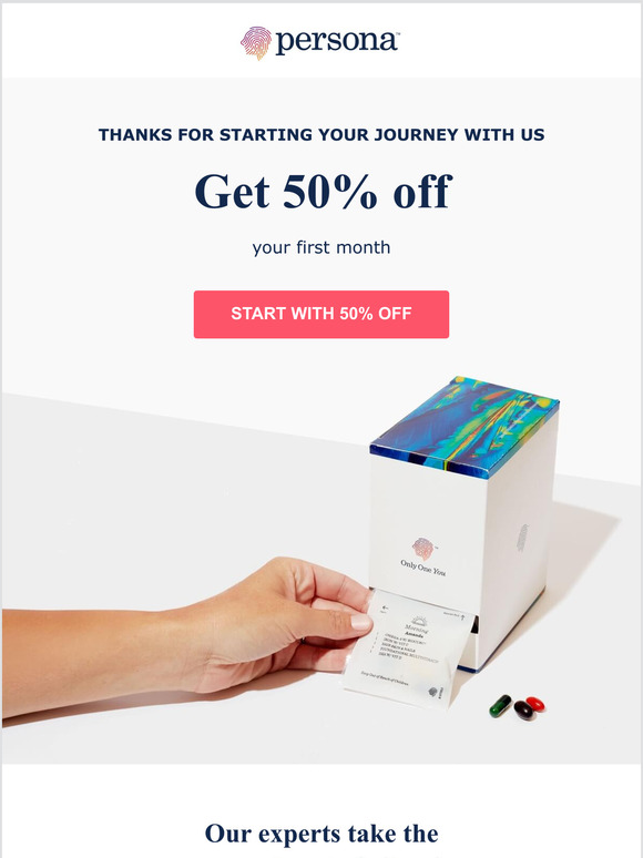 Start your health journey with 50%