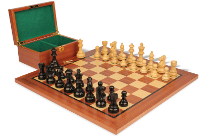 German Knight Plastic Chess Set Brown & Natural Wood Grain Pieces - 3.9  King - The Chess Store