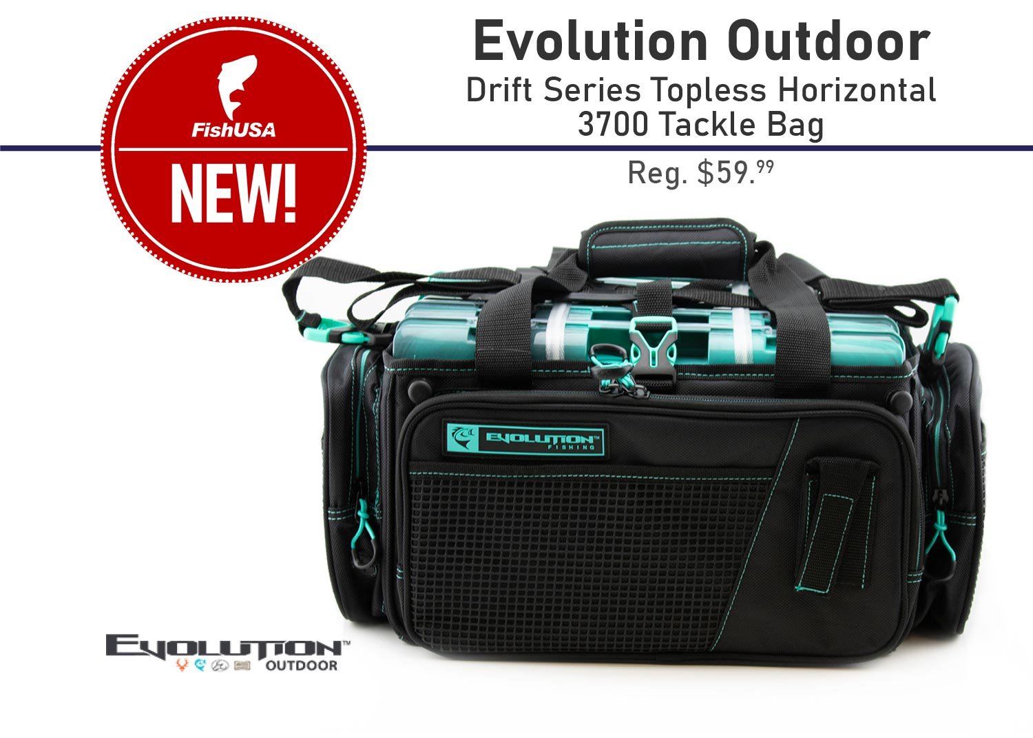 Evolution Outdoor Drift Series Topless Horizontal 3700 Tackle Bag