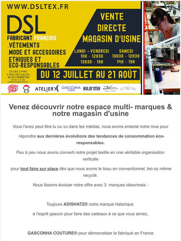 Visitez notre magasin d'usine et nos corners multi-marques