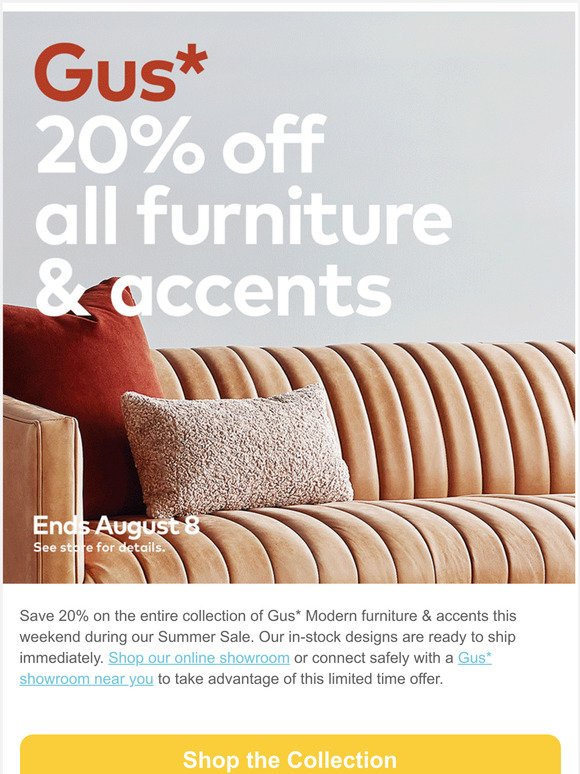 20% off all modern furniture