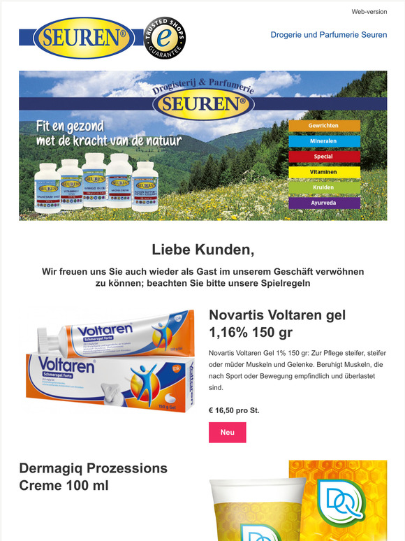 Angenehme Preise im Geschft und OnlineShop Seuren Health