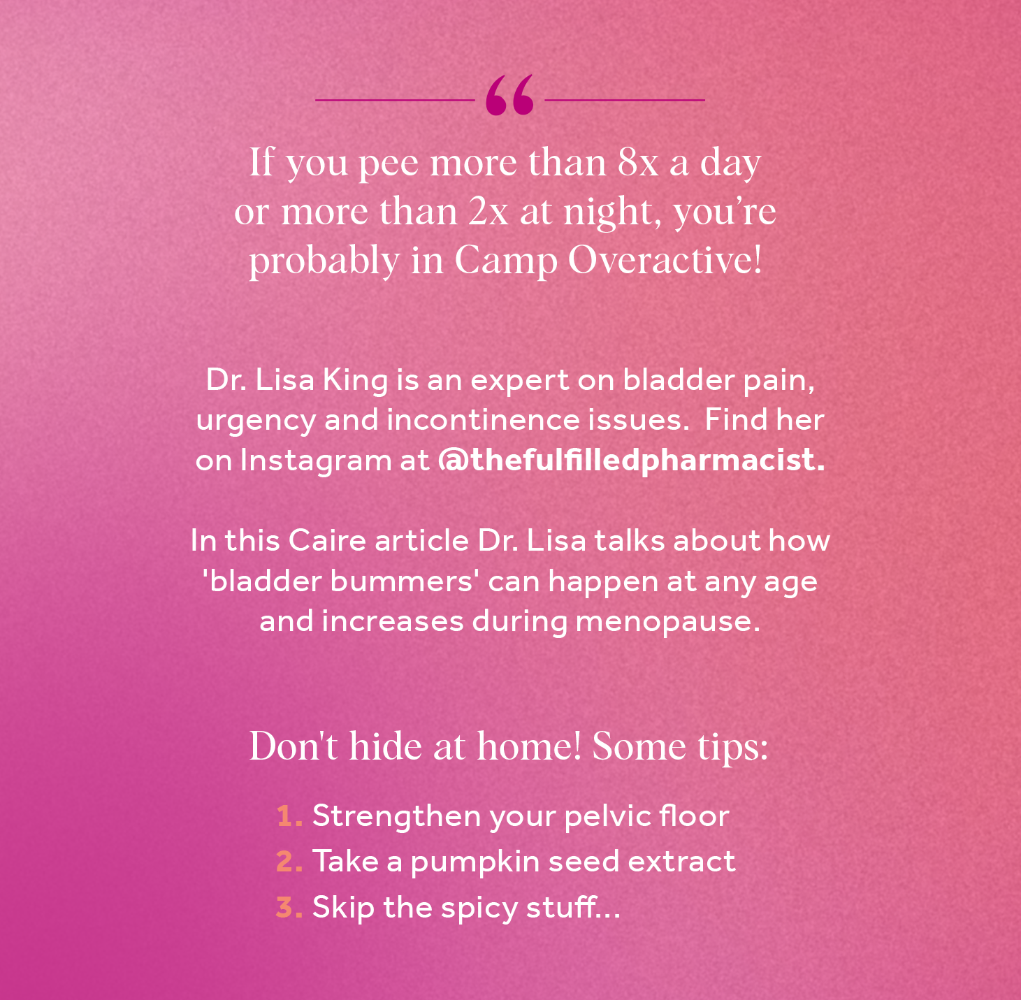 Lisa King Advice