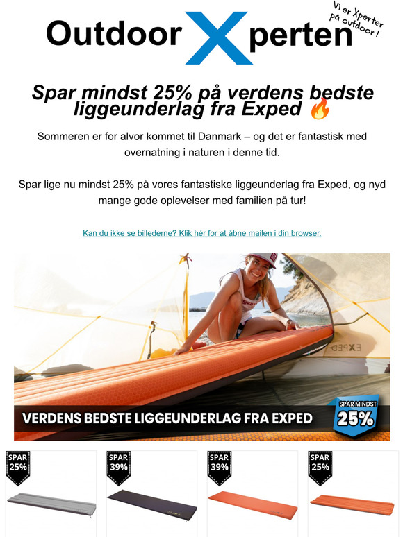 Spar mindst 25% p verdens bedste liggeunderlag fra Exped. 