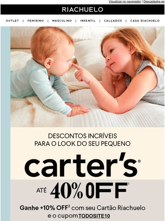 Riachuelo: PARA TUDO Carters com 40% OFF | Milled
