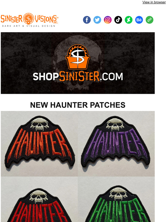 New Artwork & Patches at ShopSinister.com!