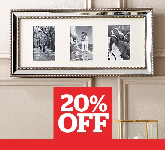  Dorma Champagne 3 Aperture Mirrored Photo FramE