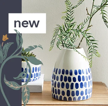 Coastal Ceramic Dots Vase. 
