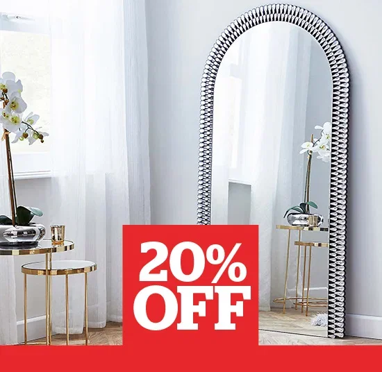 Glam Gem Edge Arched Leaner Mirror 80x150cm