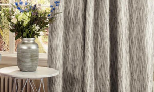 Pencil Pleat Curtains in Linear - Silver