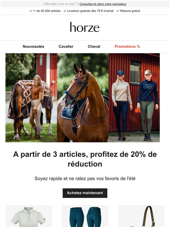 A partir de 3 articles, profitez de 20% de rduction 