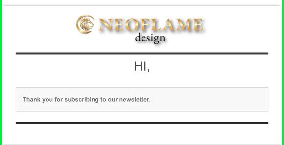 [NeoflameDesign.com] Newsletter confirmation