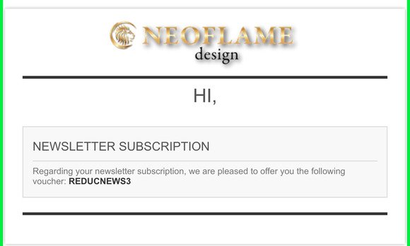 [NeoflameDesign.com] Newsletter voucher