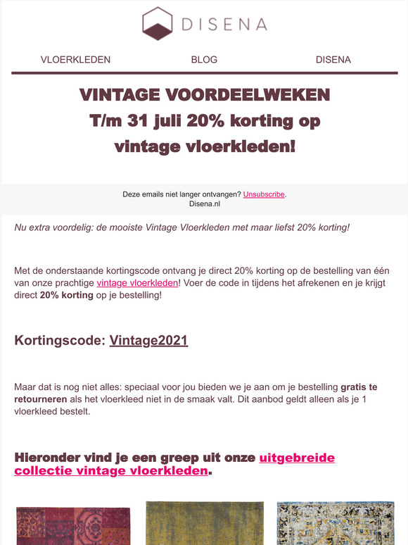 Nog 2 Weken 20% Korting Op Vintage Vloerkleden!