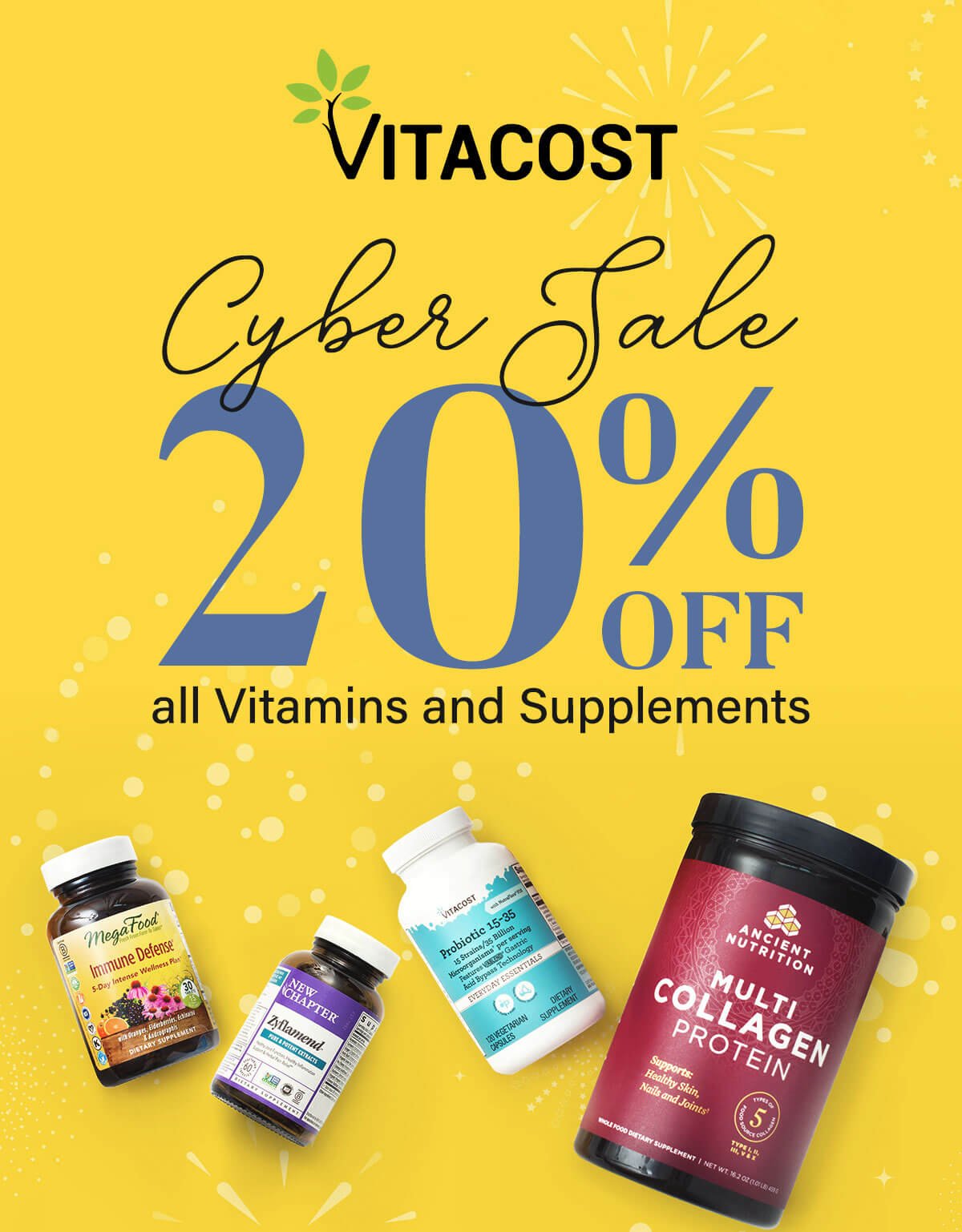Vitacost cyber sale - 20% off all vitamins and supplements