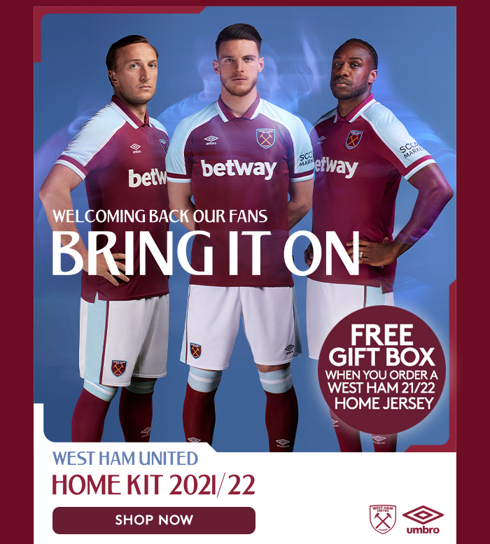 West Ham United's new 2021/22 Umbro Home Kit on sale now