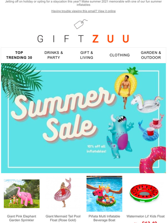10% OFF ALL SUMMER INFLATABLES