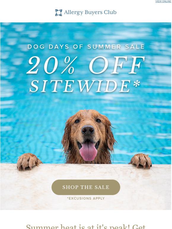 Allergy Buyers Club: Save 20% During the Dog Days of Summer Sale! | Milled