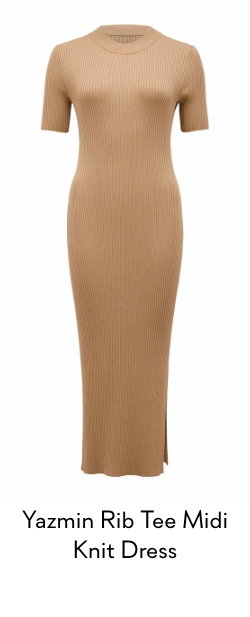 Yazmin Rib Tee Midi Knit Dress