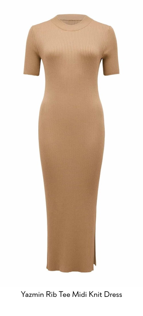 Yazmin Rib Tee Midi Knit Dress