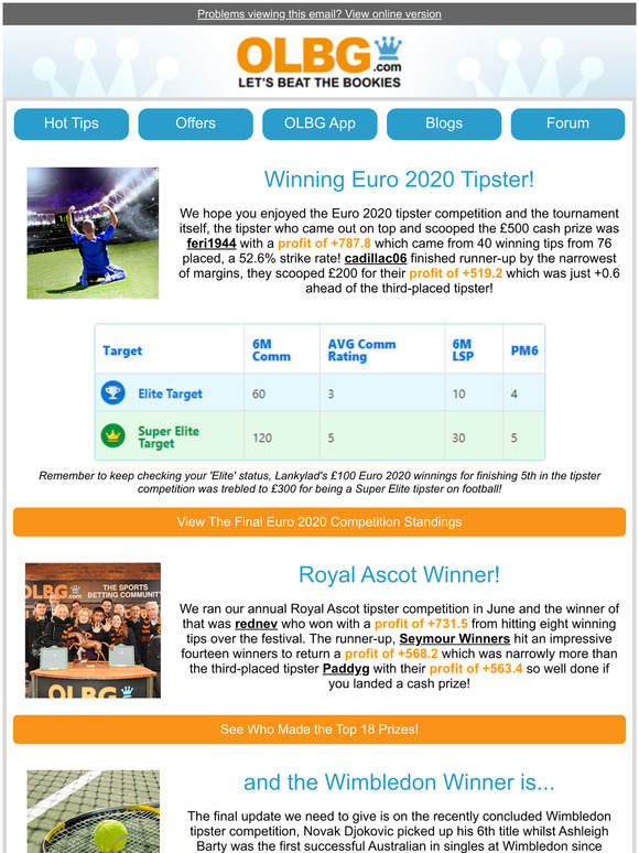 Ascot, Euro & Wimbledon Winners Paid!