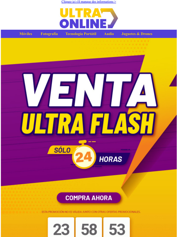 Venta Ultra Flash - Solo 24 horasCompra ahora!