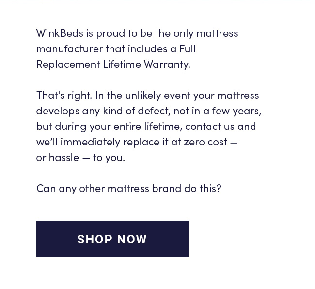 Wink Beds Love it for a lifetime Milled