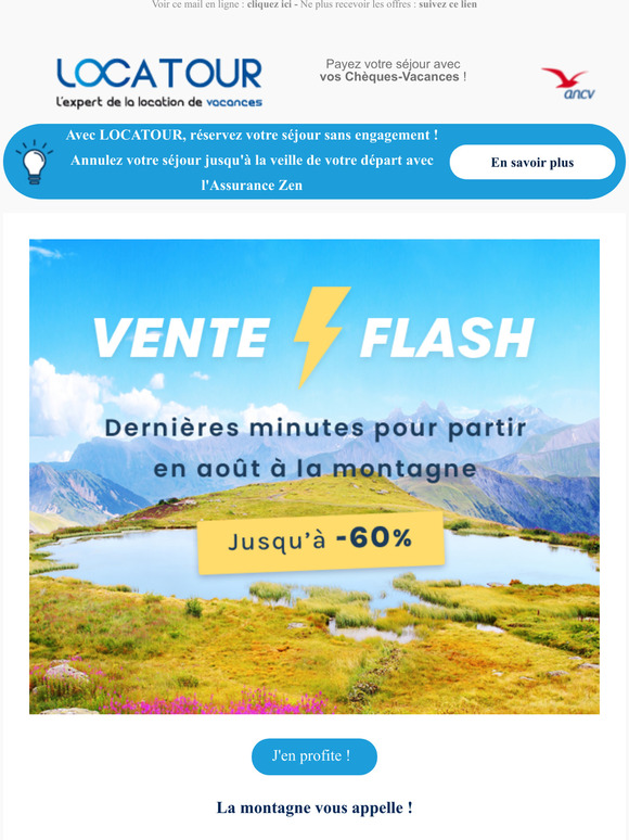  Vente Flash : jusqu' -60% sur la montagne