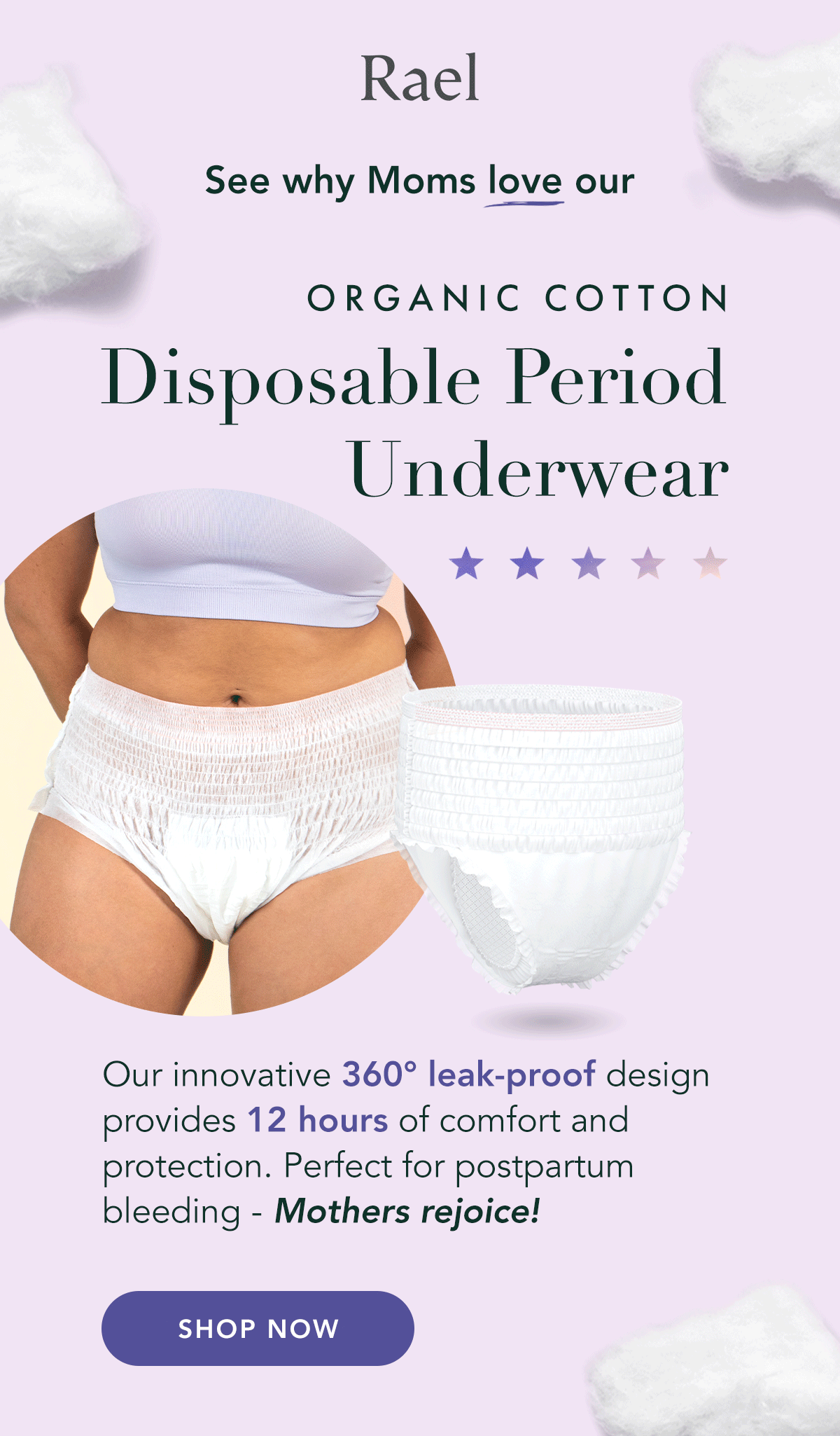 Rael Organic Cotton Disposable Period Underwear