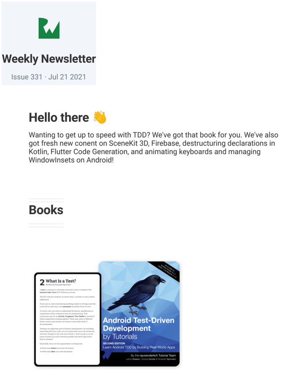 raywenderlich.com Weekly - Issue 331
