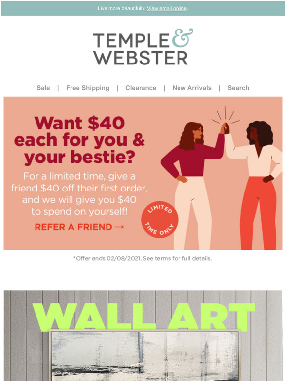 temple and webster Wall art for less Smart & stylish bedroom