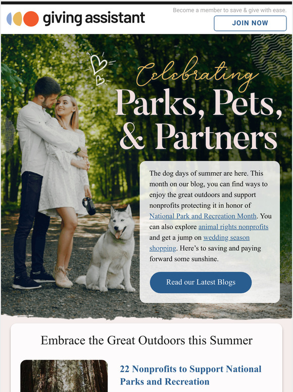 Support Parks, Pets, and Partners this July