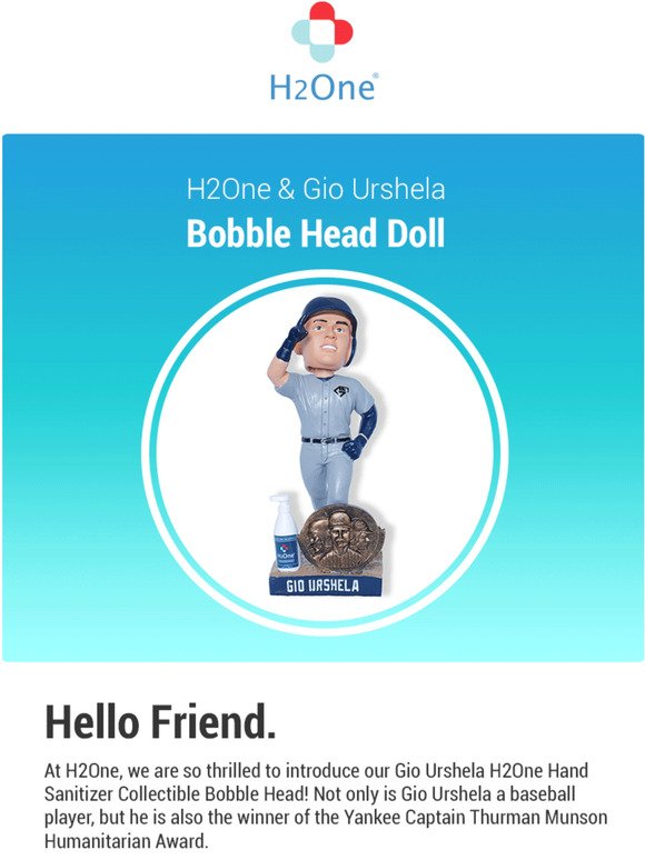 The Yankees Gio Urshela & H2One collab on a bobble head!
