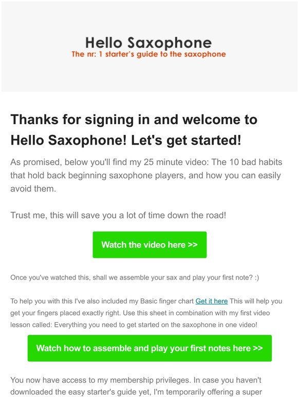 Hello Saxophone - Watch my: "10 bad habit's that hold back saxophone players" video