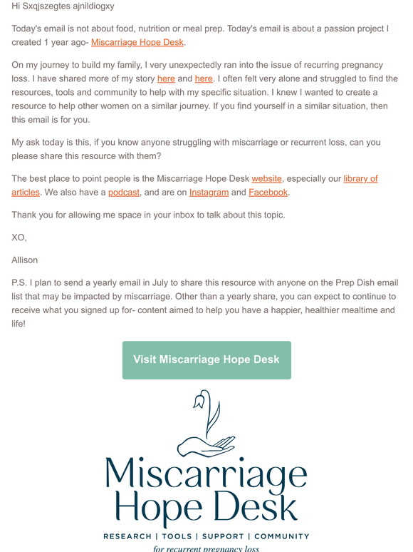 A Special Request - Miscarriage Hope Desk