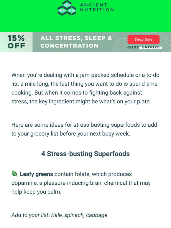 Ancient Nutrition: Try these stress-busting superfoods | Milled