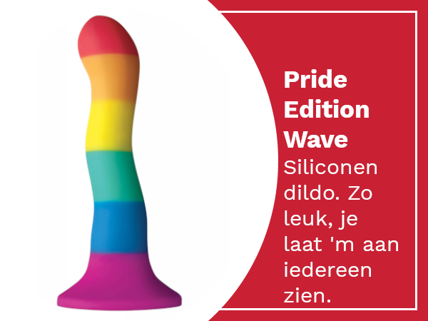 Pride Edition Wave, siliconen dildo, 19cm