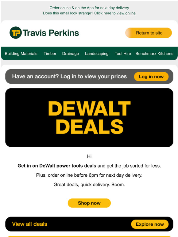 POWER TOOL DEALS: Limited time DeWalt deals