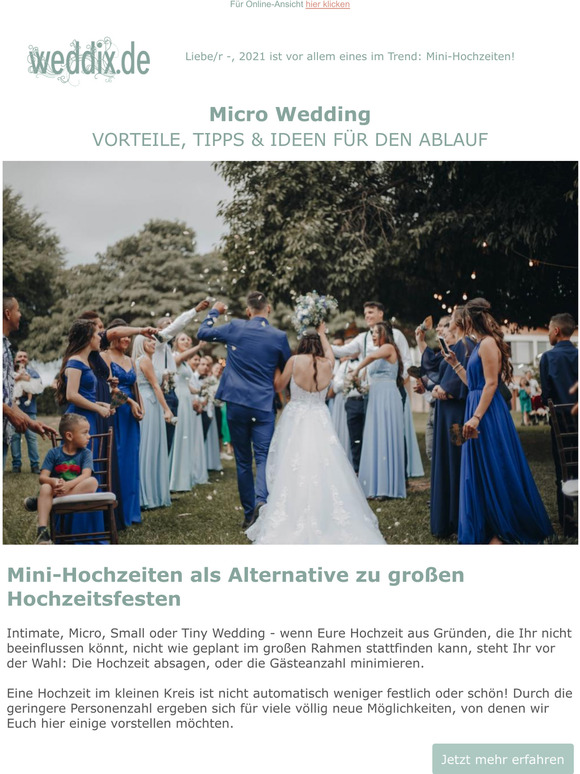 Hochzeitstrend Tiny Weddings zu Corona Zeiten