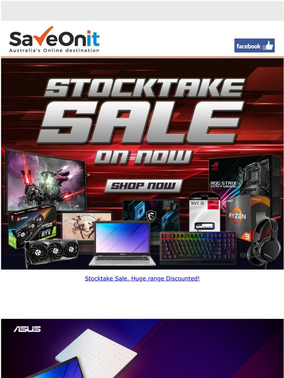 Stocktake Sale.  $379 Asus 14" laptop with 365 Personal, KTS 5 device $15.99 and more!