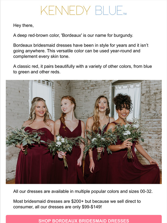 Bridesmaids Dresses Color Bordeaux