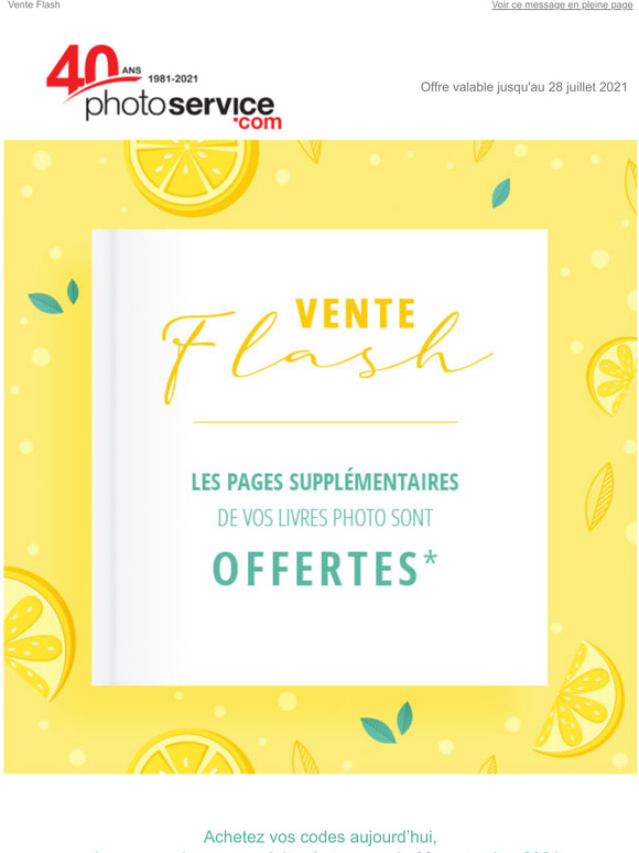 Vente Flash : vos pages supplmentaires offertes