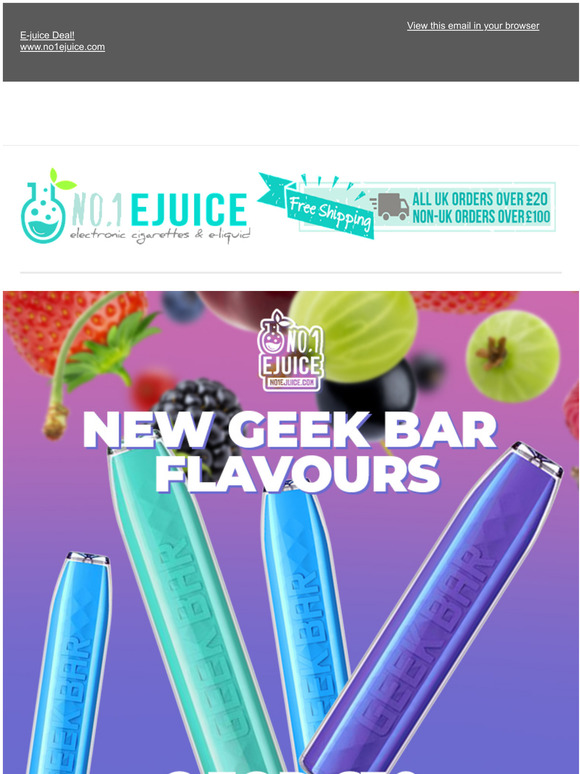 no1ejuice NEW Geek Bar Flavours NEW Elf Bar Disposable Vape Kit Milled