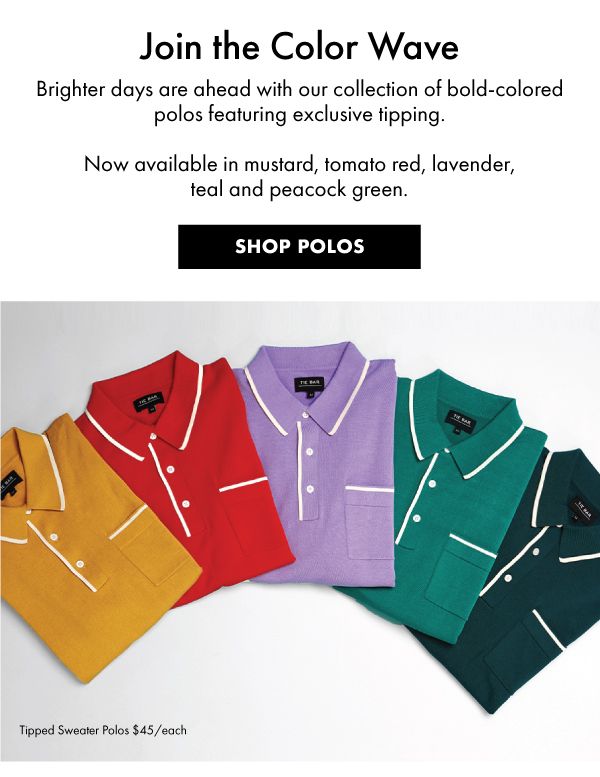 bright colored polos