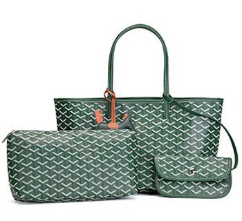 EMO (GOYARD DUPE) 綠色手袋 Green Tote Bag, 女裝, 手袋及銀包, Tote Bags - Carousell