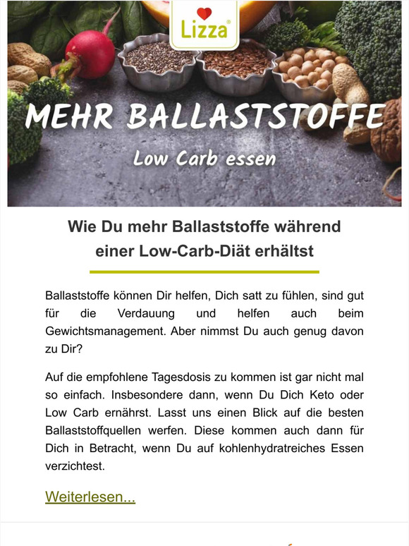 Lizza DE Wie Du mehr Ballaststoffe whrend einer LowCarbDit erhltst Milled