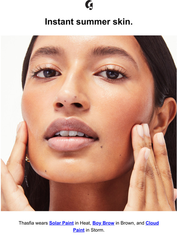 Glossier Solar Paint in action Milled