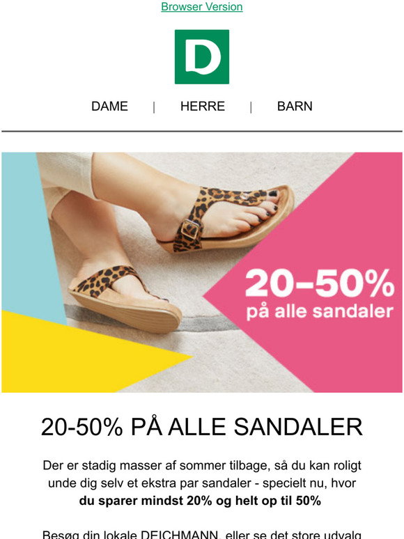 letvægt spiller adgang Deichmann DK: 20-50% rabat p alle sandaler! | Milled